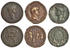 Historical Medals Paduan cast copies, after Cavino, of Sestertii of Divus Augustus, rev. capricorns supporting wreath (Klawans 1), Claudius, rev. honouring Nero Claudius Drusus; equestrian statue on a