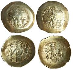 Ancient Coins Nicephorus III (AD 1078-1081), Electrum Histamenon nomisma, 4.39g, Constantinople, Christ enthroned facing, right hand raised in benediction. left holding Gospels, ic - xc, rev. Nicephor