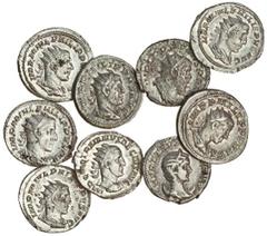 Ancient Coins Philip I (AD 244-249), AR Antoniniani (5), all with radiate, draped and cuirassed bust right, revs. Aequitas standing left (RIC 27b; RSC 9), seated figure on elephant left (RIC 58; RSC 1