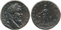 Pertinax (A.D.193), AE Sestertius, 25.04g, imp caes p helv pertinax avg, laureate head right, rev. vot decen tr p cos ii s c, Pertinax, veiled, standing left, sacrificing over tripod (RIC 24; RCV 6056