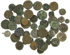 Indian Coins India, Indo-Greek, Kushan & post-Kushan (1st-5th century), AE coins (49), of the Indo-Greeks (5), Indo-Parthians (4), Scythians (1), Kushans (23), late Kushan copies (2), Yaudheya (11), K