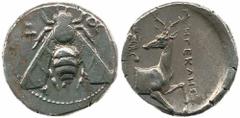 x Ionia, Ephesos (c.387-295 BC), AR Tetradrachm, 15.1g, c350-340 BC, bee, E-, rev. forepart of stag right, head left, palm behind, magistrate HEKH (Kinns, Pixodaros, Coin Hoards IX, class G; Head p.35