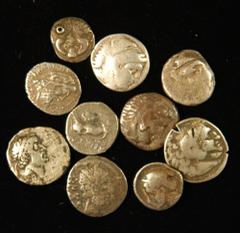 Greek silver (10), various: Spain, Drachm, uncertain Celtic (?) Drachm, Macedon, Neapolis, Hemidrachm, pierced, Alexander III, Drachm (3), Illyria, Apollonia, Victoriatus, Corinth, Hemidrachm, Achaean