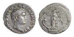 Otho, (69 AD) plated Denarius, 3.00g, mule of Otho/Vespasian, bare head of Otho right, rev. Victory left on prow, the reverse a type of Vespasian, fine, unusual Estimate £ 100-120