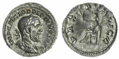 Ancients - Roman Silver (x) Pupienus (238), AR Denarius, 3.03g, 7h, Rome, struck 22 April - 29 July, IMP C M CLOD PUPIENVS AVG, laureate, draped and cuirassed bust right, rev. PAX PVBLICA, Pax seated 