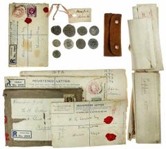 Indian Coins Sri Lanka (Ceylon), Dutch Colony, Persian coins used in Ceylon (8), together with handwritten letters and notes exchanged between N. G. Campbell of Nuwara Eliya to H.W. Codrington, Assist