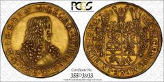 World - Germany Germany, East Friesland, Georg Christian, Imperial Prince of Ostfriesland, Lord of Esens, Stedesdorf and Wittmund (1660-1665), Gold Medal of 8-Ducats, struck from the Official Thaler d