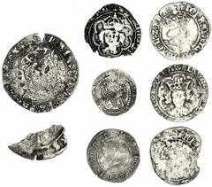 ENGLISH HAMMERED COINS Late Medieval and Tudor England, Small Silver (8), including, Edward IV, Second Reign (1471-1483), Halfgroat, Canterbury, Archbishop Bourchier, C on breast, 1.13g, 12h, m.m. ros