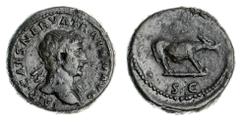 The Hanlon Collection of Ancient Greek, Roman and Byzantine Coins The Hanlon Collection | Roman Empire, Trajan, 98-117AD, AE Quadrans, 114-117AD, Head of Trajan, laureate, right, IMP CAES NERVA TRAIAN