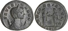 Ancient Coins Severina, wife of Aurelian (AD 270-275), billon aurelianus, c. late 274, Rome, SEVERINA AVG, diad. and dr. bust r., rev. CONCORDIA AVG G, Aurelian and Concordia, in ex. XXIR, wt. 4.53gms