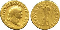 Ancient Coins. Titus (AD. 79-81), aureus, IMP TITVS CAES VESPASIAN AVG PM, laur. head r. rev. TRP VIII IMP XIIII COS VII PP, captive kneeling beneath trophy of arms, wt. 7.05gms. (RIC.29), fine, rare 