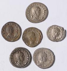 Ancient Coins Julia Paula, wife of Elagabalus, denarius, Rome, AD 219-220, IVLIA PAVLA AVG, draped bust r., rev. CONCORDIA, Concordia seated l., holding patera, star in left field, wt.3.54gms. (RIC IV