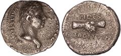 Ancient Coins Vitellius, denarius, Tarraco, AD 69, A VITELLIVS IMP GERMAN, laureate head r., globe at point of bust, rev. FIDES EXERCITVM, clasped hands, wt. 3.25gms. (RIC I 27; C. 21; BMCRE 87), abou