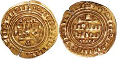 Crusader Coins Crusader States, County of Tripoli, bezant, third phase, imitating a Fatimid dinar, time of Bohémond IV of Antioch to Bohémond VII, AD 1187-1287, large B flanked by pellets above pseudo