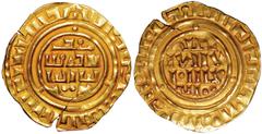 Crusader Coins Crusader States, County of Tripoli, bezant, third phase, imitating a Fatimid dinar, time of Bohémond IV of Antioch to Bohémond VII, AD 1187-1287, pseudo-Kufic legends in inner fields an