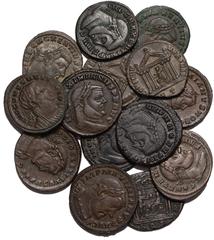 Ancient Coins Nummi (14): Diocletian, Treveri, RIC VI 419a; Maximian, Carthage, RIC VI 31b, 59; Treveri, RIC VI 576b; Galerius, Treveri, RIC VI 213b; Constantius I, Ticinum, RIC VI 46a; Divus Constant