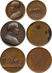 † World Coins and Medals. Medals of Napoleon and the Napoleonic Period. 1838, Napoleon, Tribute Medal , copper, by Caqué, uniformed bust r., rev. legend in 12 lines, 51mm. (Br.1975); 1840, The Tomb at