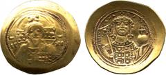 Ancient. Coins Byzantine Coins. Michael VII (AD 1071-1078), histamenon nomisma, Constantinople, nimbate bust of Christ facing, rev. bearded bust of emperor facing, wt. 4.34gms. (S.1868; D.O.2), good v
