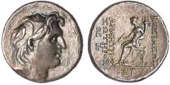 Seleucid Kingdom, Demetrios I Soter (162 – 150 BC), tetradrachm, diad. hd. within laurel wreath r., rev. Tyche enthroned, BAΣΙΛΕΩΣ on r., on l. ΔΗΜΗΤΡΙΟΥ ΣΩΤΗΡΩΣ, in field to l. two monograms, in ex. 