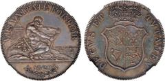 † George III, pattern crown, 1820, the ‘Hercules Crown’, struck in silver, by Droz, after Monneron’s pattern by Dupré, Soho Mint, VIS VNITATE FORTIOR, Hercules seated r. on rock by column at the seash