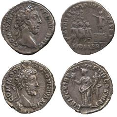 Ancient Coins, Roman Imperial. Commodus (AD 177-192), denarii (2), M COMMODVS ANTONINVS AVG, laur. head r. rev. LIB AVG V TR P VII IMP IIII COS III P P, Liberalitas stg. front, head l., holding abacus