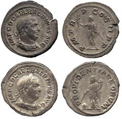 Ancient Coins, Roman Imperial. Balbinus (AD 238), denarii (2), IMP C D CAEL BALBINVS AVG, laur. dr. and cuirassed bust r., seen from the front, rev. PROVIDENTIA DEORVM, Providentia stg. front, head l.