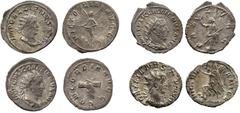Ancient Coins, Roman Imperial. Gallienus (AD 253-268), antoniniani (4) IMP C P LIC GALLIENVS AVG, rad. dr. bust r. rev. CONCORDIA AVGG, two joined hands (RIC.131); IMP C P LIC GALLIENVS AVG, rad. dr. 