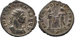 Ancient Coins, Roman Imperial. Florianus (AD 276), antoninianus, IMP FLORIANVS AVG, rad. dr. and cuir. bust r. rev. CONCORDIA MILITVM, Victory stg. r., holding palm, presenting wreath to Emp. stg. l.,