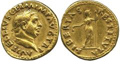 Ancient Coins, Roman Gold. Vitellius (AD 69), aureus, A VITELLIVS GERM IMP AVG TR P, laur. head r., rev. LIBERTAS RESTITVTA, Libertas, dr., stg. facing, head r., r. hand holding pileus, l. long rod (R