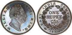 Indian Coins India, East India Company, William IV, silver proof rupee, 1835B, WILLIAM IIII, KING, bare head r., rev. EAST INDIA COMPANY, value within wreath, date below (SW.1.49), certified and grade