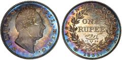 Indian Coins India, East India Company, William IV, silver restrike proof rupee, 1835C, WILLIAM IIII, KING, bare head r., rev. EAST INDIA COMPANY, value within wreath, date below (SW.1.43), certified 