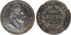 Indian Coins India, East India Company, William IV, silver restrike proof half rupee, 1835C, WILLIAM IIII, KING, bare head r., rev. EAST INDIA COMPANY, value within wreath with 19 berries, date below 