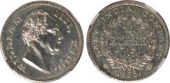 Indian Coins India, East India Company, William IV, silver restrike proof quarter rupee, 1835C, WILLIAM IIII, KING, bare head r., rev. EAST INDIA COMPANY, value within wreath with 18 berries and singl