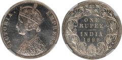 Indian Coins India, Victoria, silver proof rupee, 1898B, VICTORIA EMPRESS, crowned bust l., rev. value, country, and date, all within border of scrolling foliage (SW.6.150), certified and graded by NG