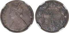 Indian Coins India, Victoria, silver original proof half rupee, 1897B, VICTORIA EMPRESS, crowned bust l., rev. value, country, and date, all within border of scrolling foliage (SW.6.232), certified an