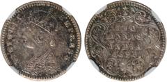 Indian Coins India, Victoria, silver restrike proof two annas, 1896C, VICTORIA EMPRESS, crowned bust l., rev. value, country, and date, all within border of scrolling foliage (SW.6.432), certified and
