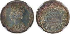 Indian Coins India, Victoria, silver original proof two annas, 1901C, VICTORIA EMPRESS, crowned bust l., rev. value, country, and date, all within border of scrolling foliage (SW.6.452a), certified an