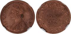 Indian Coins India, Victoria, copper original proof 1/12 anna, 1875C, VICTORIA EMPRESS, crowned bust l., rev. value, country, and date, all within border of scrolling foliage (SW.5.60), certified and 