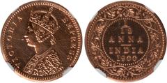 Indian Coins India, Victoria, copper restrike proof 1/12 anna, 1900C, restrike proof-only date and mintmark, VICTORIA EMPRESS, crowned bust l., rev. value, country, and date, all within border of scro