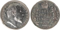 Indian Coins India, Edward VII, silver restrike proof rupee, 1908B, EDWARD VII KING & EMPEROR, bare head r., rev. crowned value and country foliage either side, date below, dot on vine, very weak B mi