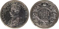Indian Coins India, George V, silver restrike proof rupee, 1916B, GEORGE V KING EMPEROR, crowned bust l., rev. value, country, and date, all within border of scrolling foliage (SW.8.36), certified and