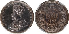 Indian Coins India, George V, silver restrike proof half rupee, 1928B, GEORGE V KING EMPEROR, crowned bust l., rev. value, country, and date, all within border of scrolling foliage (SW.8.116), certifi