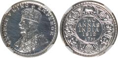 Indian Coins India, George V, silver restrike proof two annas, 1912B, GEORGE V KING EMPEROR, crowned bust l., rev. value, country, and date, all within border of scrolling foliage (SW.8.199), certifie