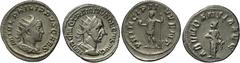 Ancient Coins Philip II Caesar (AD 244-249), silver antoninianus, Rome, c. AD 244-246, M IVL PHILIPPVS CAES, rad., dr. and cuir. bust of Philip II r., rev. PRINCIPI IVVENT, Philip II standing l. in mi