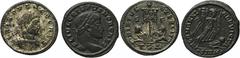 Ancient Coins Crispus (AD 317-326), AE3 (2): Sirmium, FL IVL CRISPVS NOB CAES, laur. head r., rev. ALEMANNIA DEVICTA, Victory advancing r., holding trophy and palm, treading upon bound captive on r. (