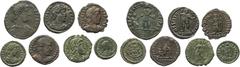 Ancient Coins Roman Imperial Coinage (7):Valentinian I, AE3, GLORIA ROMAORVM; Valens, AE3 (3): RESTITVTOR RELP; SECVRITAS REPVBLICAE (2); Gratian (2): AE2, REPARATIO REIPVB; AE4, VOT XV MVLT XX; Valen