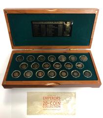 Ancient Coins The Roman Empire, Emperors of the 3rd and 4th Centuries Twenty Coin Collection, comprised of: Gordian III – Honorius, AEs, in wooden fitted case of issue, with certificate of authenticit
