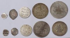 Islamic Coins Ottoman Turkey, early silver (6) and copper (2), silver zolota (5), Erzerum 1106h, Qustantiniyya 1106h (2), 1115h (2), silver half zolota (4), Qustantiniyya, 1106h, 1115h (3), silver fou