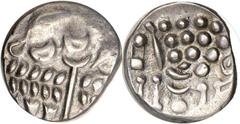 CELTIC. Britain. Durotriges. Uninscribed, Ca. 65 B.C.-A.D. 45. AR Stater. Cranborne Chase type. Devolved head of Apollo right. Rv. Disjointed horse left; above and below, pellets; above tail, pellet i