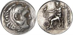 KINGS OF MACEDON. Alexander III 'the Great', 336-323 B.C. AR Tetradrachm. Pergamon, ca. 215-ca. 200 B.C. Head of Herakles right, wearing lion's skin headdress. Rv. Zeus seated left, holding eagle and 